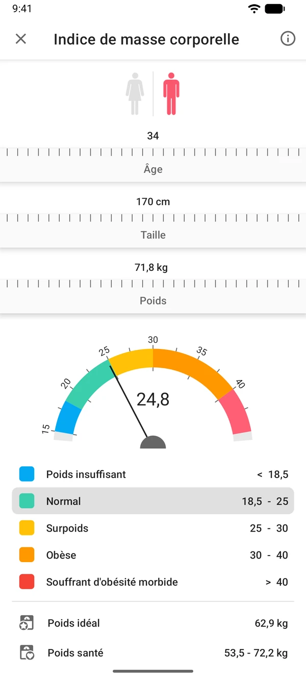 Application WeightLog : Calculateur d'IMC